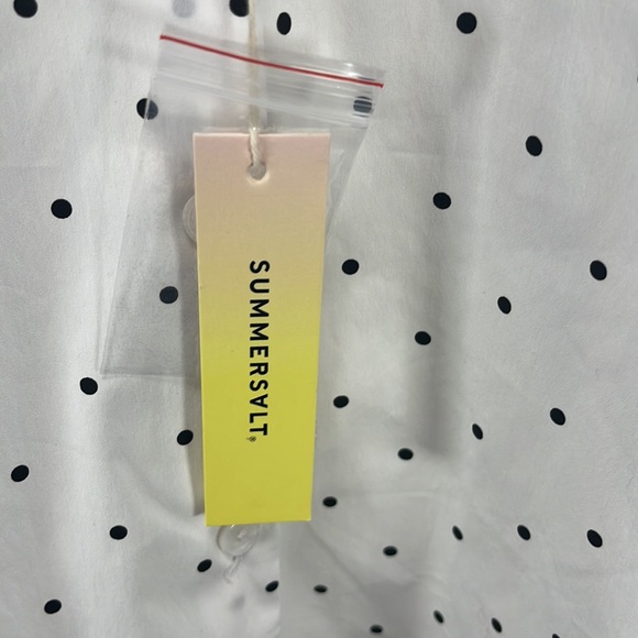 NWT Summersalt Button Up Polka Dot Boyfriend Oversized Shirt, Size Large - Picture 2 of 5